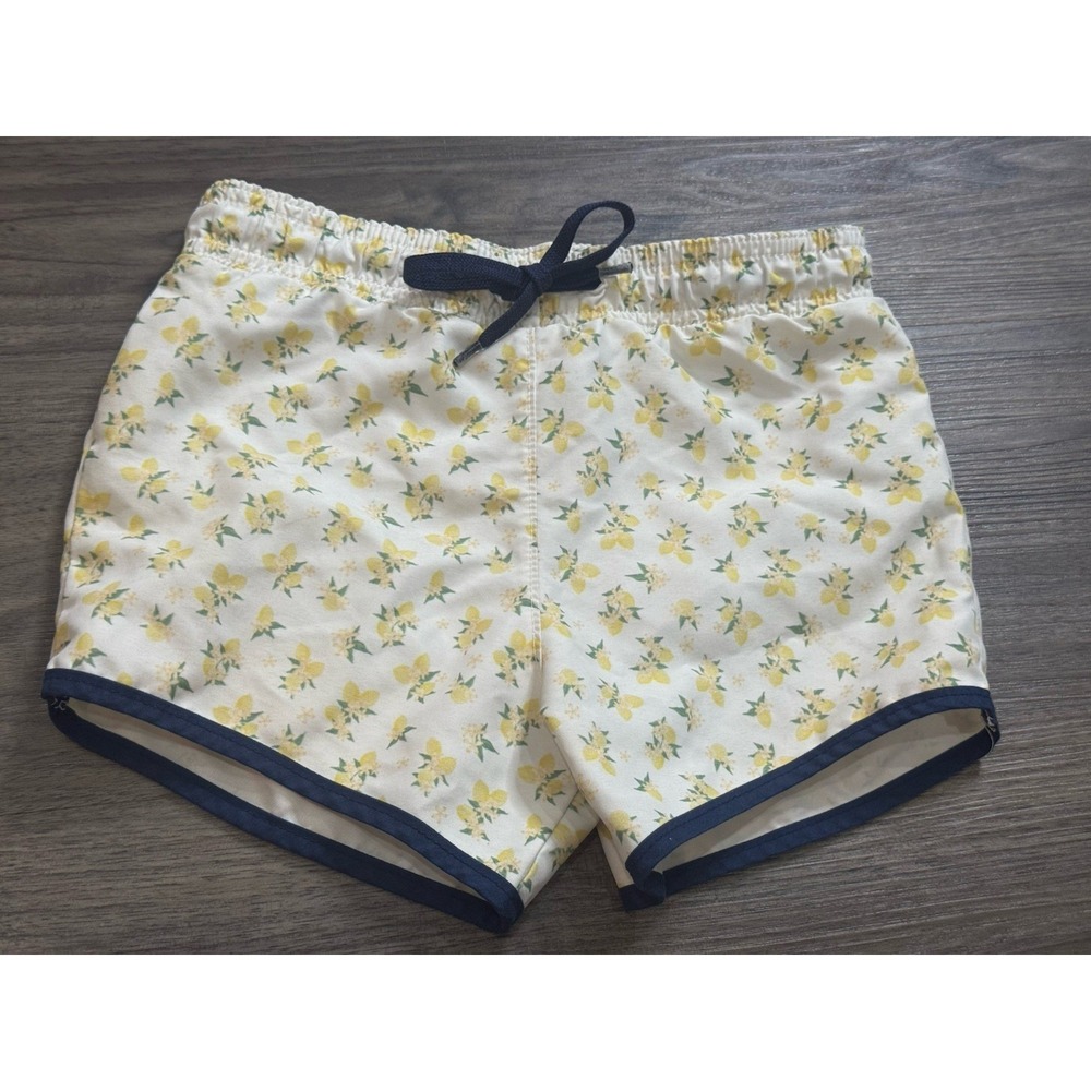 Minnow Swim Boys Boardie Trunks 5/6 Yellow Lemons Shorts Coastal Preppy Beach